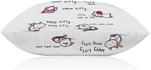 EKOBLA Funny Cat Throw Pillow Cover 20x30 Inch