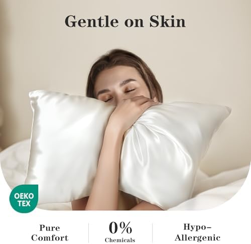 FAUNNA 4 Pack Cotton Pillow Protectors 1 Piece Silk Pillow Case