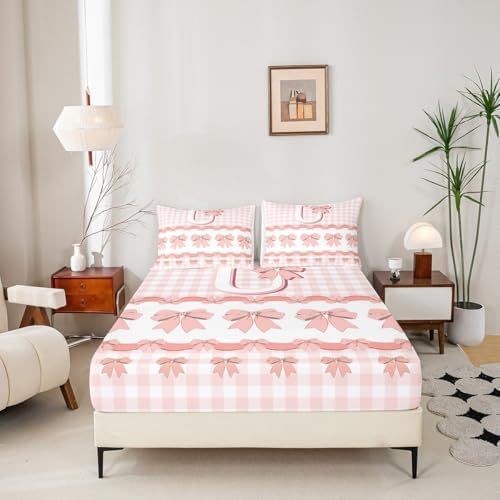 Castle Fairy 3D Bowknot Fitted Sheet Twin Size with Pillowcase