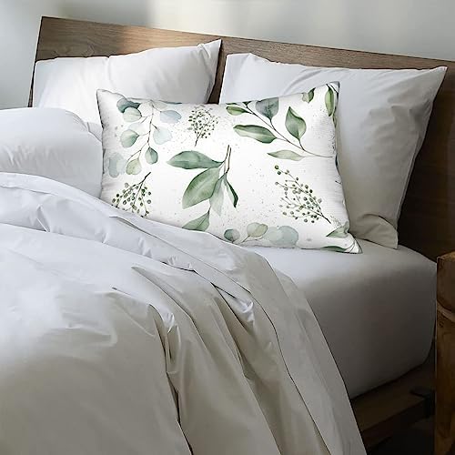 IVSYCOF Green Plant Leaf Pillow Case 20x30 Inch Durable Decorative