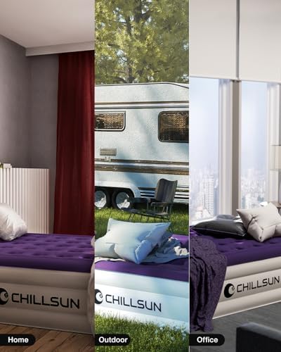 CHILLSUN Twin Inflatable Air Mattress with Built In Pump