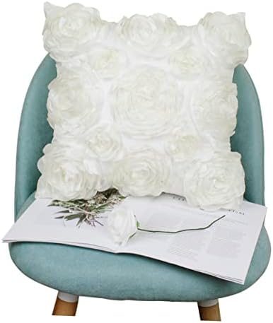 HONMEET 3D Rose Throw Pillow Covers with Invisible Zipper