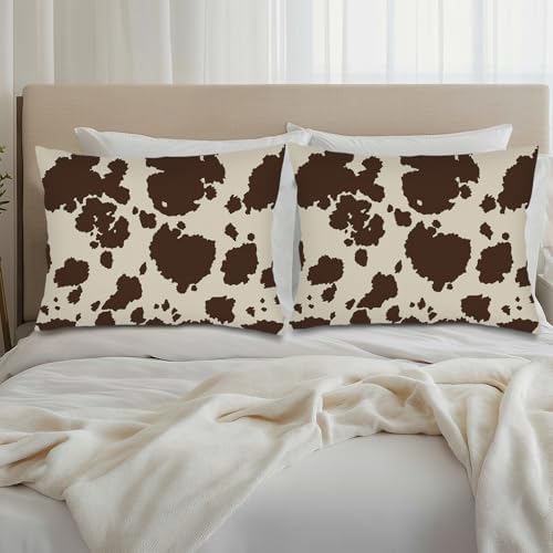 GAMSTAS Cow Print Throw Pillow Covers 20x26 Inch