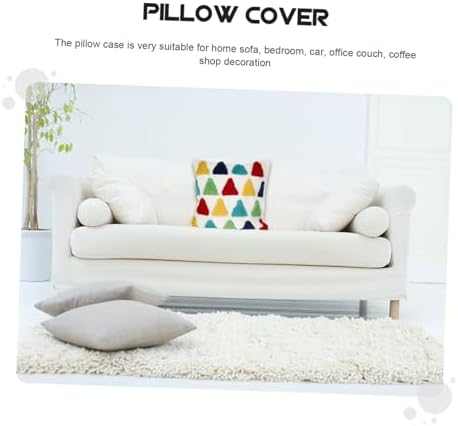 Amosfun Colorful Rainbow Embroidered Throw Pillow Case