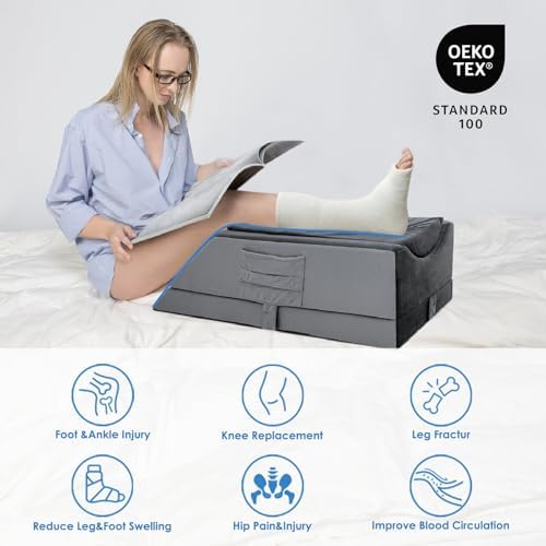 Kehangte 4-Height Adjustable Leg Elevation Pillow