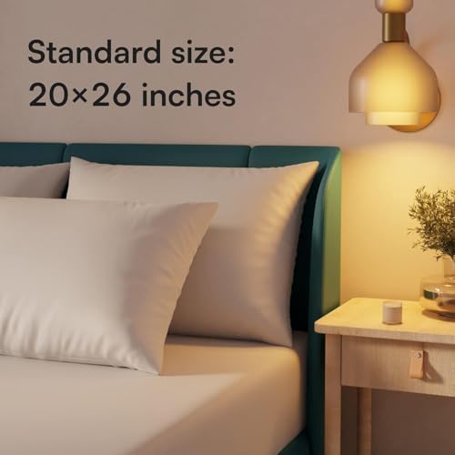 100 Cotton Pillow Protectors 4-Pack Zipper Standard Size