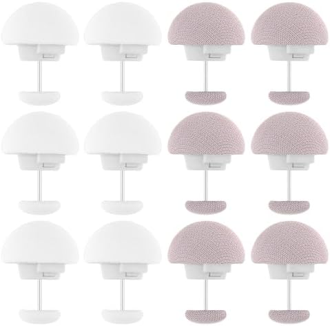 Teaaha 12 Sets Duvet Clips with Soft Fabric Non-Marking Fasteners White Grey