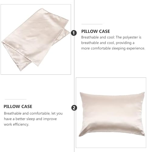 MERRYHAPY Beige Silk Pillowcase Covers with Zipper
