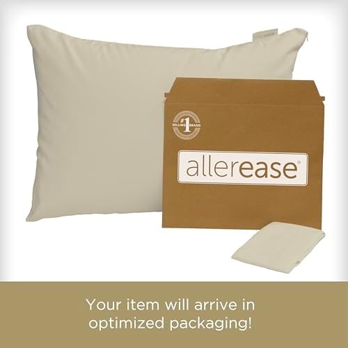 AllerEase Organic Cotton Allergy Pillow Protector - 2 Pack