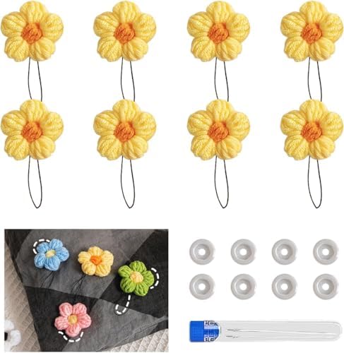CozyCove 8-Piece Duvet Clips with Flower Design Yellow