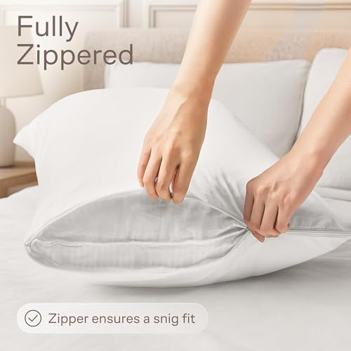 Ultra Soft Zipper Pillow Protectors - 4 Pack King Size