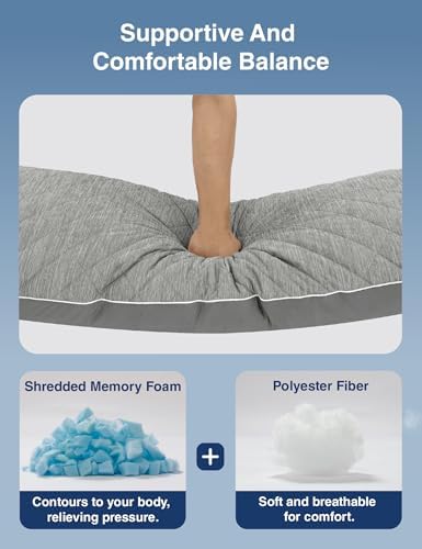 ZonLi Cooling Body Pillow for Adults Grey 20x54 Inches