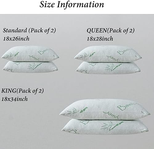 HOXXME King Size Memory Foam Pillow Set of 2