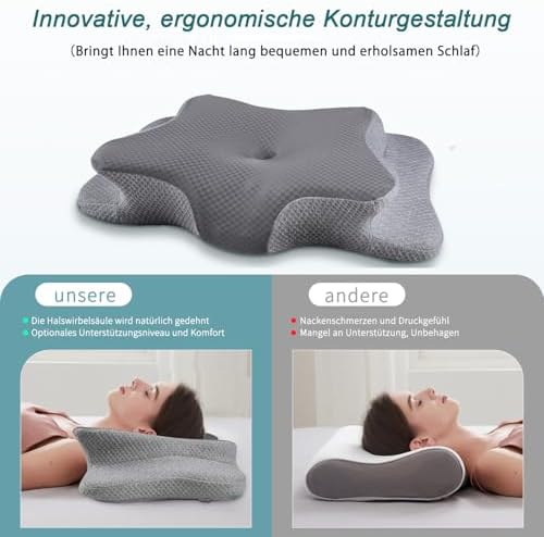 CHxxy Ergonomic Neck Pillow for Pain Relief and Spine Alignment