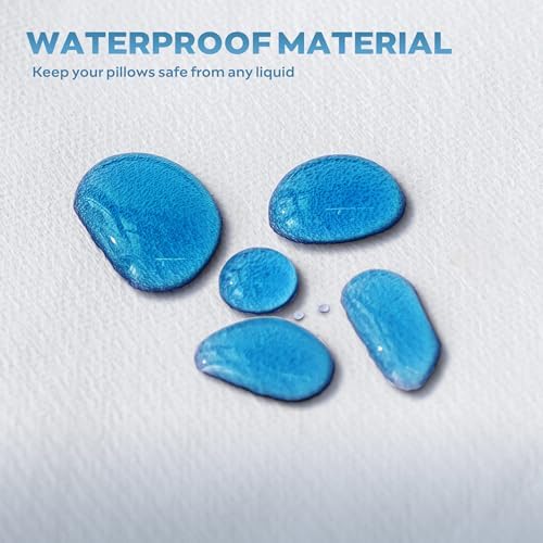 JELLYMONI Waterproof Pillow Protectors - 20 x 26 Set of 2 White