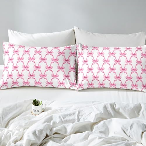 Castle Fairy Pink Bowknot Fitted Sheet Twin Size Set