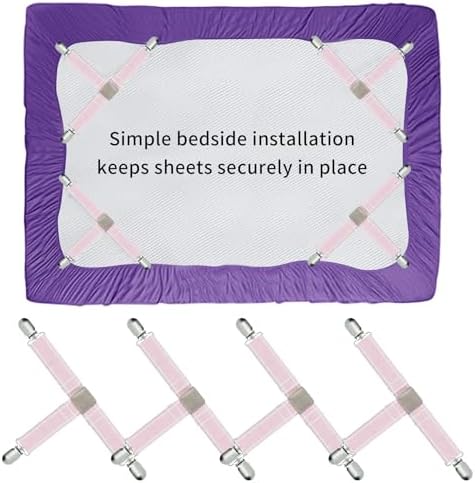 Febcraft 4 Pcs Adjustable Sheet Straps with PU Leather Clips 1