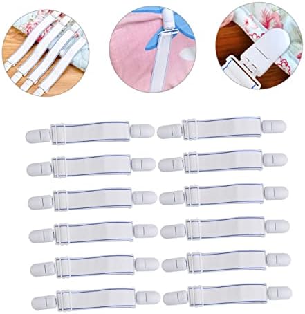 ULTECHNOVO Bed Sheet Straps 12pcs Adjustable Heavy Duty Fasteners