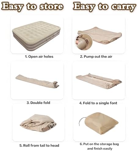 Baiao Queen Air Mattress with Built-in Pump and Storage Bag 1
