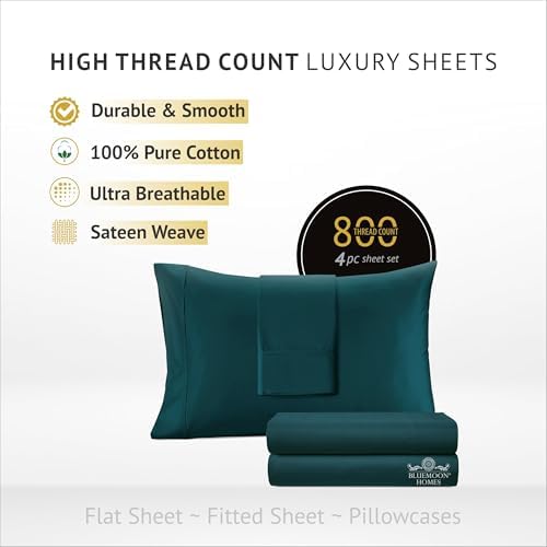 Bluemoon Homes Hotel Bedding Queen 4-Piece Set Teal