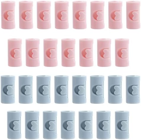 30 PCS Bed Sheet Grippers Duvet Clips Office Paper Clips PinkBlue