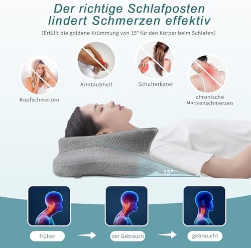 CHxxy Ergonomic Neck Pillow for Pain Relief and Spine Alignment
