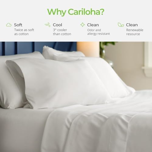 Cariloha Classic 4-Piece Twill Sheet Set Ivory Full 1