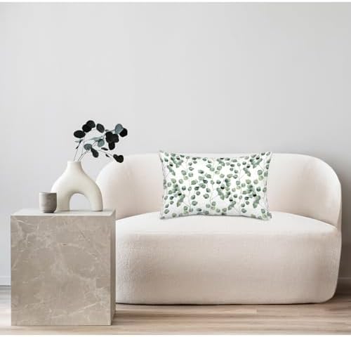 Eucalyptus Leaves Throw Pillow Covers for Bed and Office 20x30 Inches