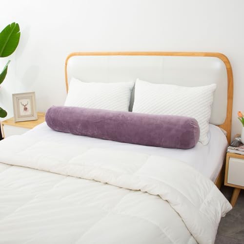 Long Body Pillow for Adults with Velvet Cover and Zip Closure