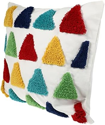 Amosfun Colorful Rainbow Embroidered Throw Pillow Case