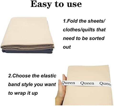 6Pcs Sheet Organizers with Labels Space-Saving Bedding Bands