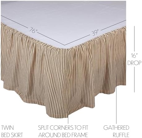 VHC Brands Farmhouse Bed Skirt with Split Corners