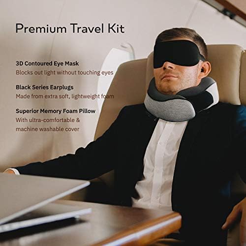 Proglobe Travel Neck Pillow with Eye Mask and Earplugs