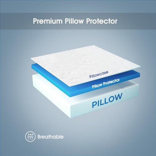 STONECREST Gusseted Pillow Protector - Queen Size Zipper Closure