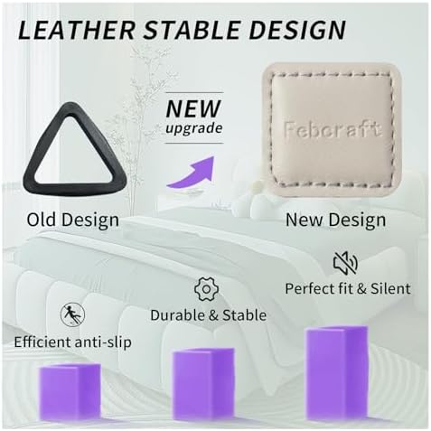 Febcraft 4 Pcs Adjustable Sheet Straps with PU Leather Clips 1