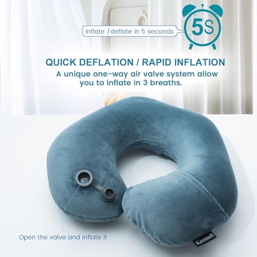 Keemall Inflatable Neck Pillow for Travel and Napping