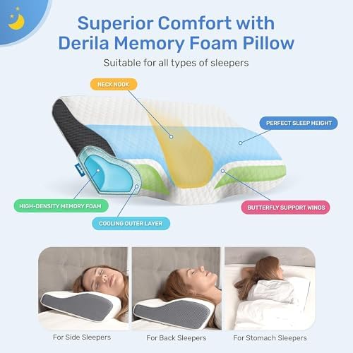 Derila Cervical Queen Pillow for Sleeping Support