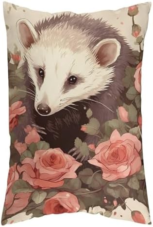 VFMNT Pillowcase Opossum and Roses Throw Cover