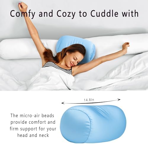 Focustree Maya Blue Microbead Body Pillow for Neck Support