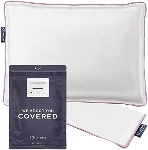 Lincove Cotton Sateen Pillow Protector - Zippered 2 Pack