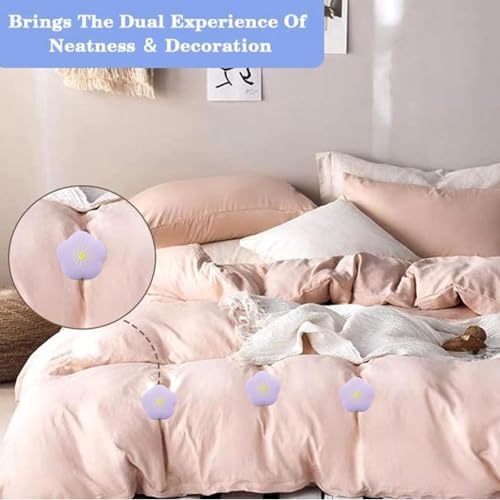 16 pcs Flower Shaped Duvet Pins with Snap Clasps