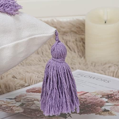 AFUXING 18x18 Woven Throw Pillow Covers with Tassels