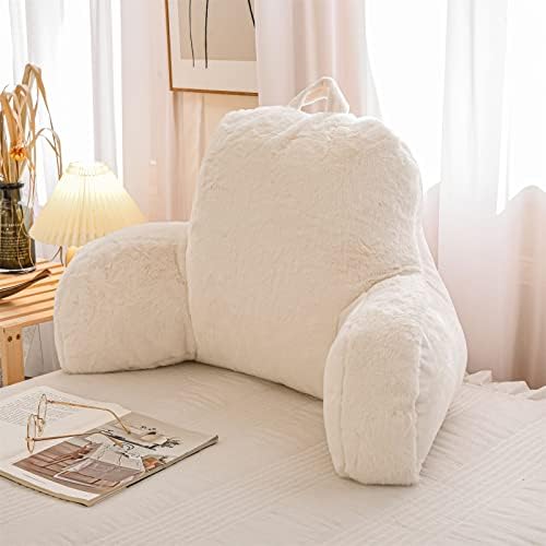 A Nice Night Faux Fur Reading Pillow with Arms