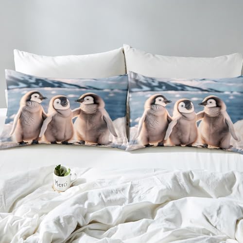 Homewish Cute Penguin Fitted Sheet Twin Set