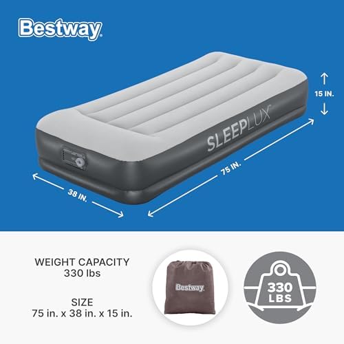 SLEEPLUX Durable Twin Air Mattress with Pump Pillow USB