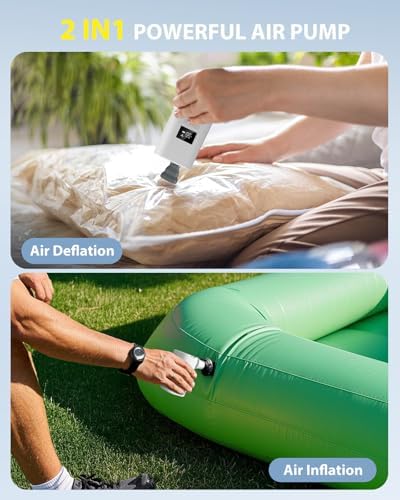 ZOPOM Portable Air Pump with LED Light and 5 Nozzles 1