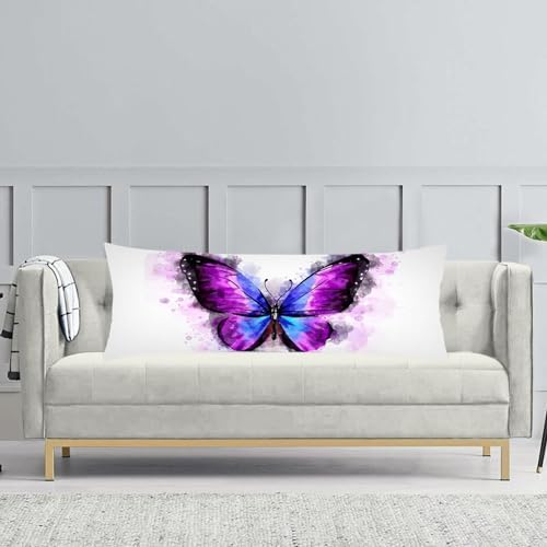 TOKILIAR Butterfly Pillow Cover 20x54 White Blue