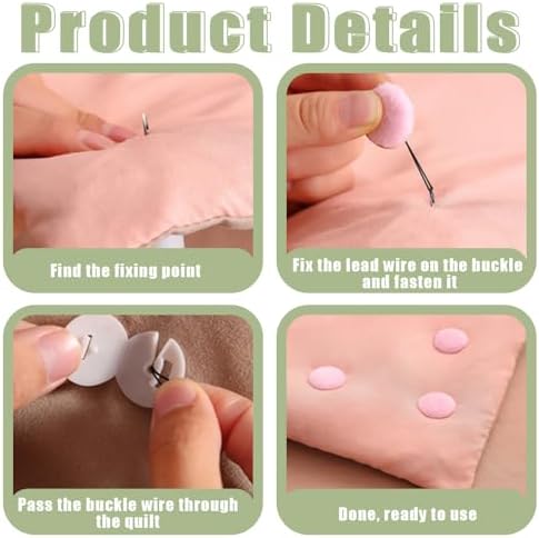 18 Pcs Duvet Clips with Needle Thruster Premium Soft Fabric