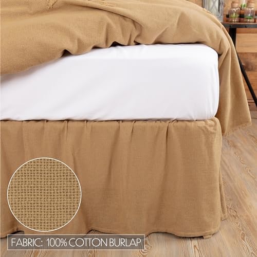 VHC Brands Burlap Twin Bed Skirt 39x76x16