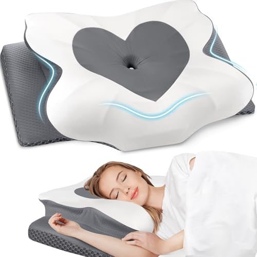 CushZone Cervical Neck Pillow Grey Queen Size